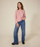 Women's Buttoned Cotton Breton Top ROSEWOOD pink/AVALANCHE