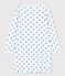 Girls' Blue Heart Patterned Long-Sleeved Cotton Nightdress MARSHMALLOW white/BRASIER blue