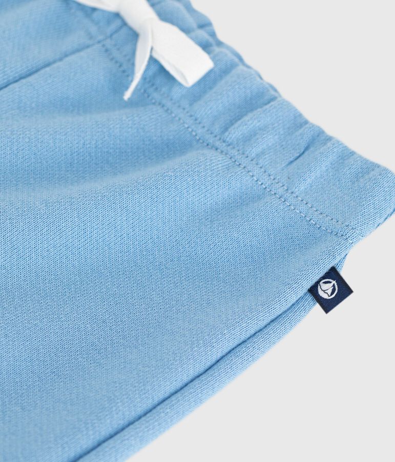 Babies' jogging bottoms in plain cotton FLO blue