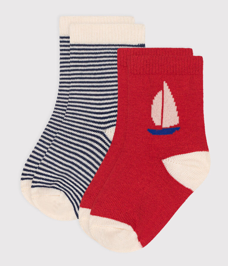 Pairs of babies' stripy cotton socks - 2-Pack multicolor