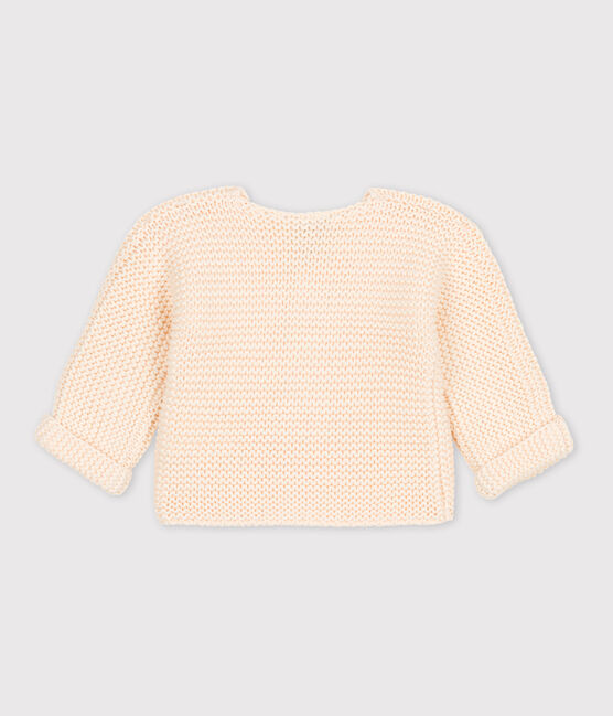 Babies' Moss Stitch Cotton Cardigan AVALANCHE Ecru