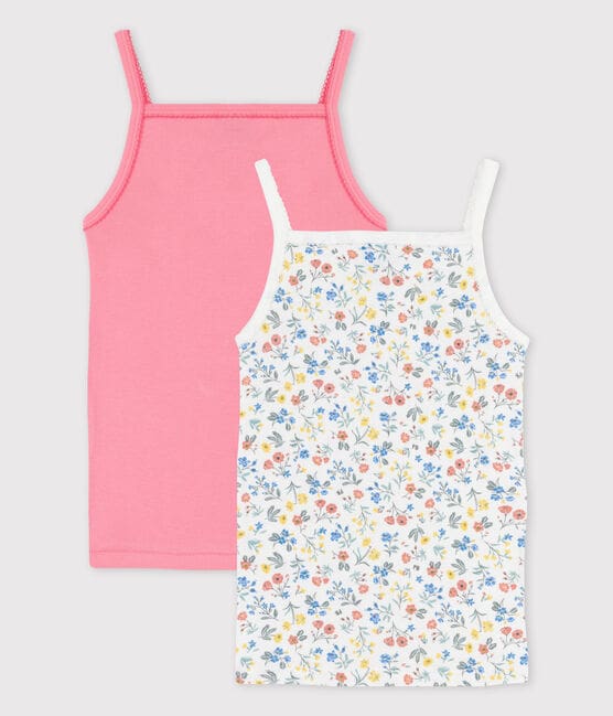 Girls' Floral Cotton Vest Tops - 2-Pack variante 1