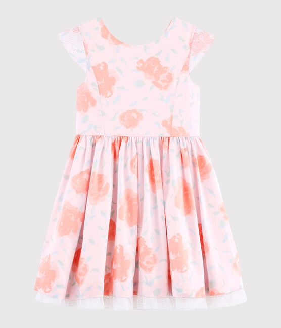 Girls' Formal Dress VIENNE pink/MULTICO white