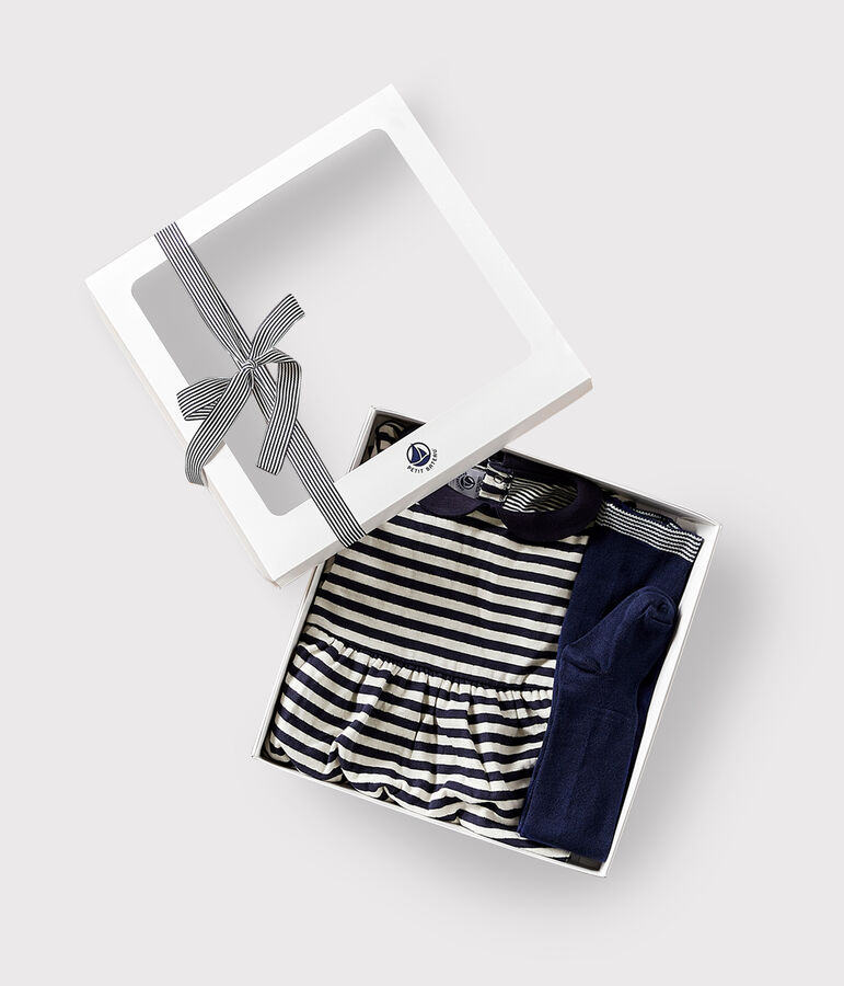 Babies' dress and tights gift set multicolor