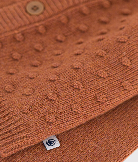 Babies' Wool/Recycled Nylon Knit Cardigan ECUREUIL brown
