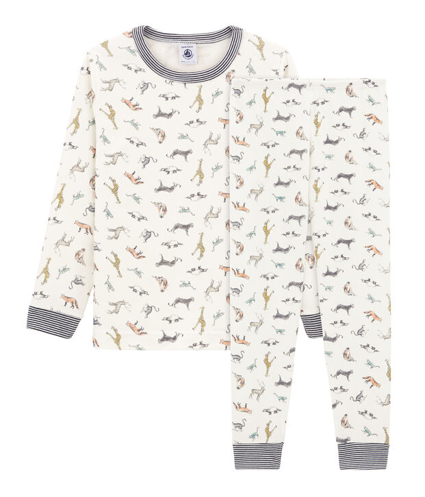 Boys' Ribbed Pyjamas white/multicolor