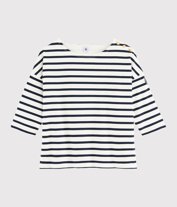 Women's Breton Cotton Top white/blue