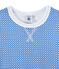 Boy's short-sleeved double knit pyjamas ECUME white/PERSE blue