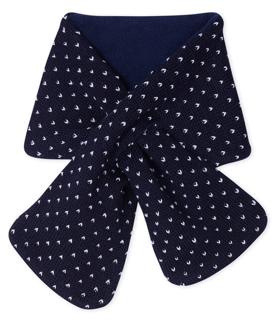 Unisex Baby Fleece-Lined Scarf SMOKING blue/MARSHMALLOW white