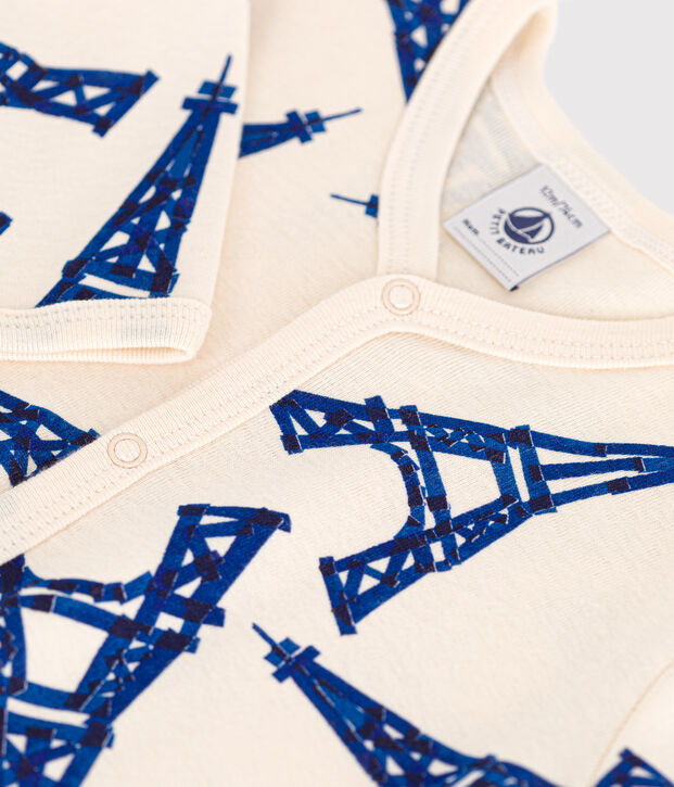 Babies' Cotton Paris Themed Pyjamas Ecru/multicolor