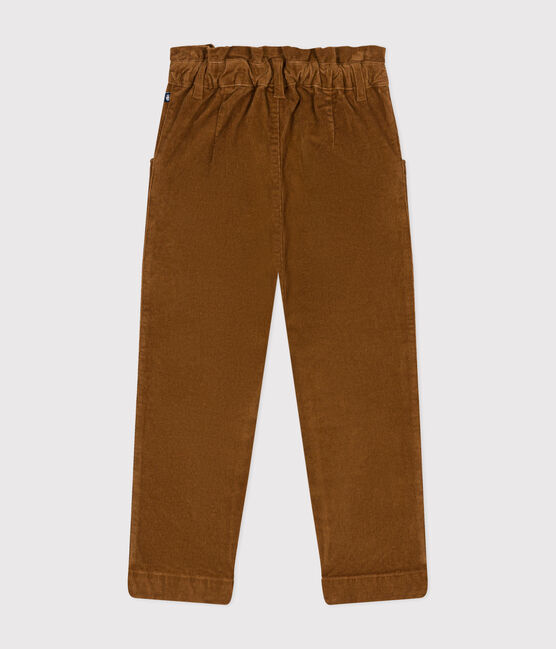 Girls' corduroy trousers CUIVRE brown