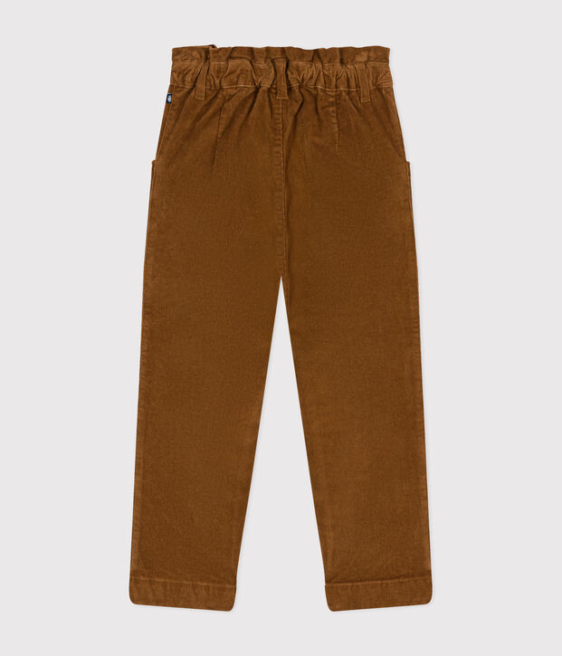 Girls' corduroy trousers brown