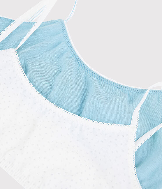 Girls' Silver Spotty Organic Cotton and Elastane Undershirts - 2-Pack variante 1