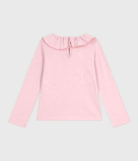 Children's long-sleeved plain cotton T-shirt JOLI pink