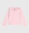 Children's long-sleeved plain cotton T-shirt JOLI pink