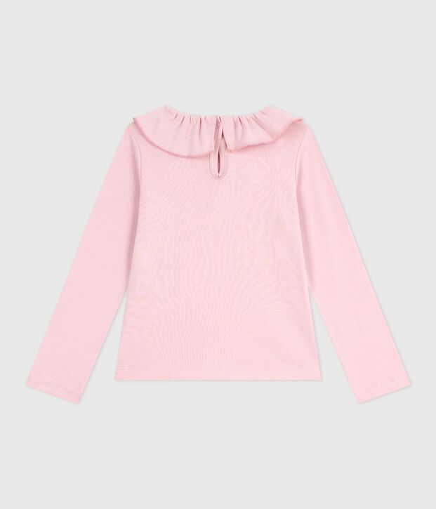 Children's long-sleeved plain cotton T-shirt pink