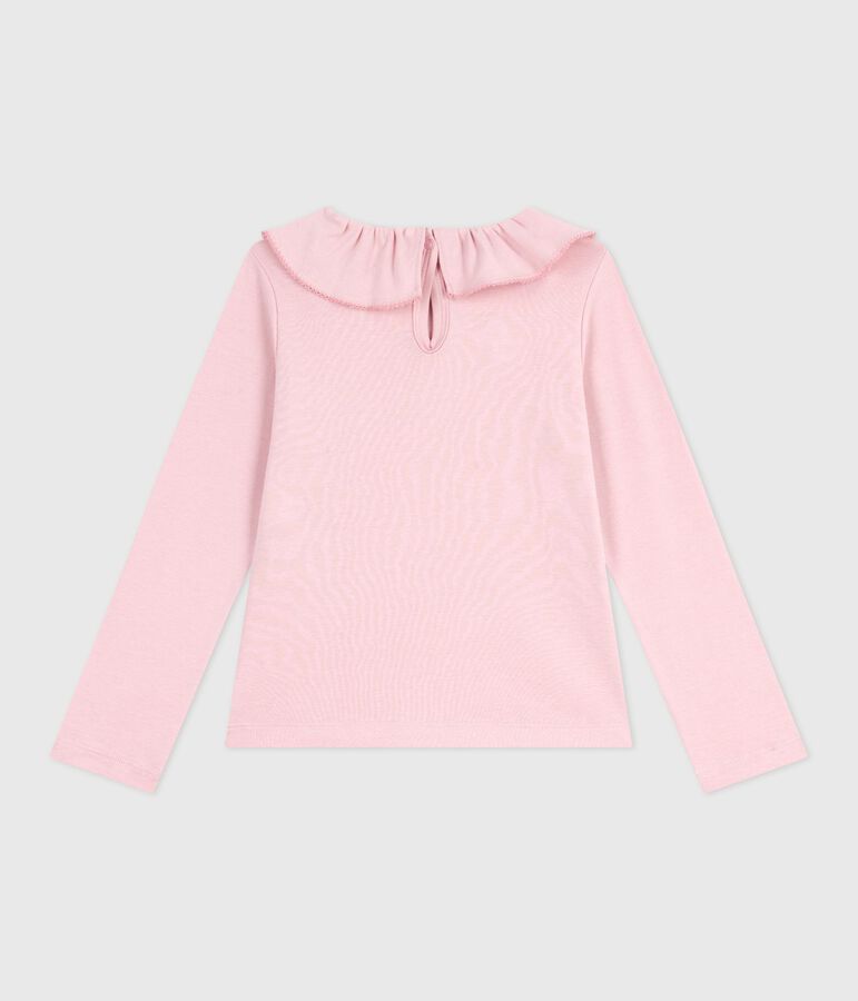 Children's long-sleeved plain cotton T-shirt pink