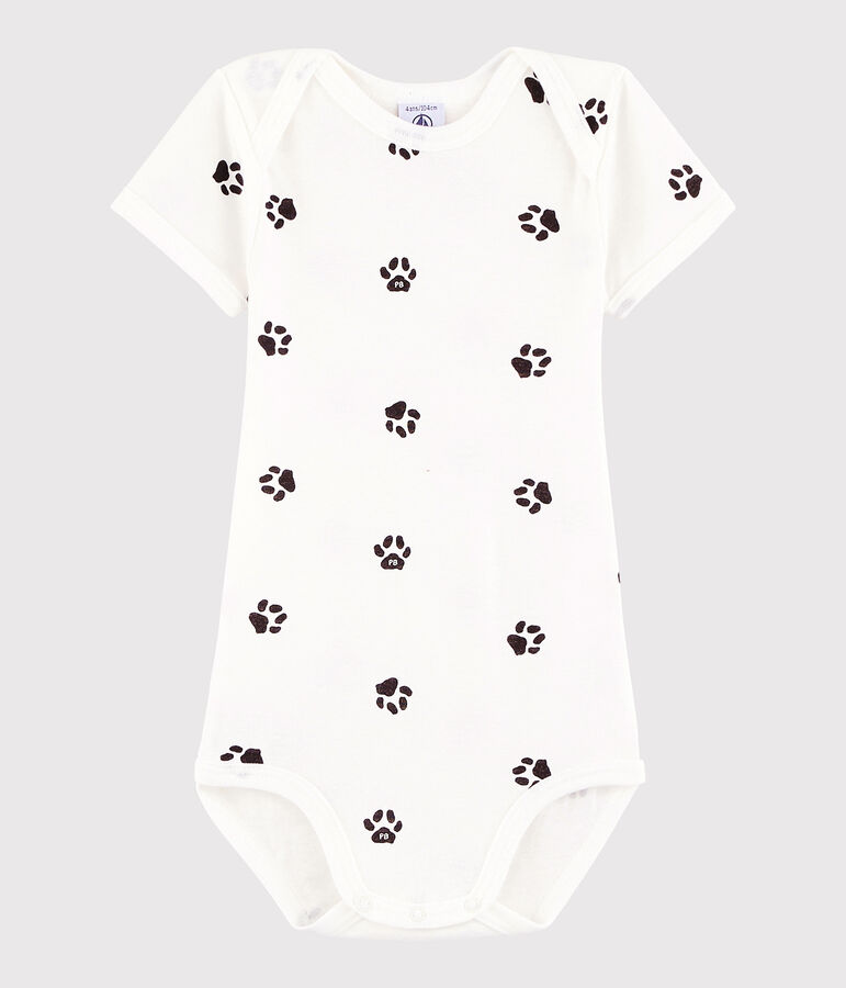 Unisex Babies' Short-Sleeved Bodysuit white/grey