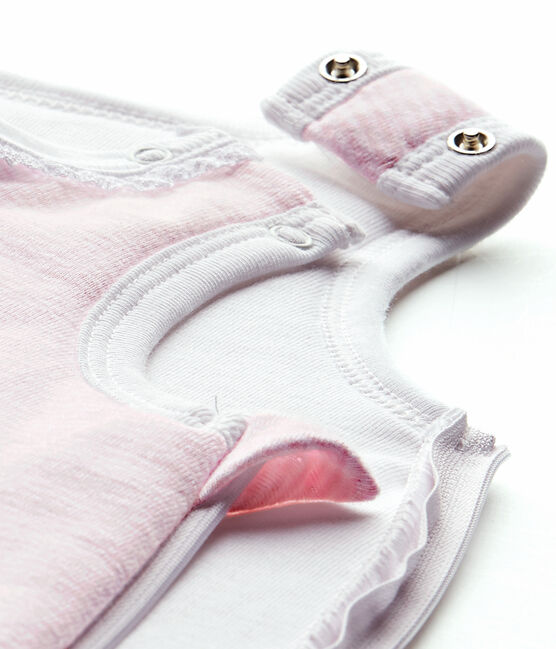 Baby girls' milleraies-striped newborn sleep sack VIENNE pink/ECUME white