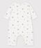 Babies' Organic Tube Knit Print Long Playsuit MARSHMALLOW white/PAPAYE