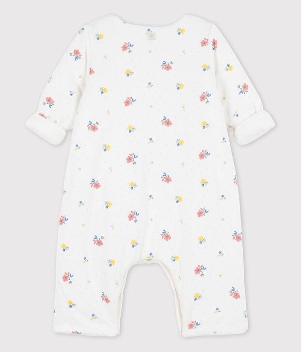 Babies' Organic Tube Knit Print Long Playsuit white/pink