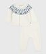 Babies' 2-piece knitted outfit with a jacquard knit cardigan