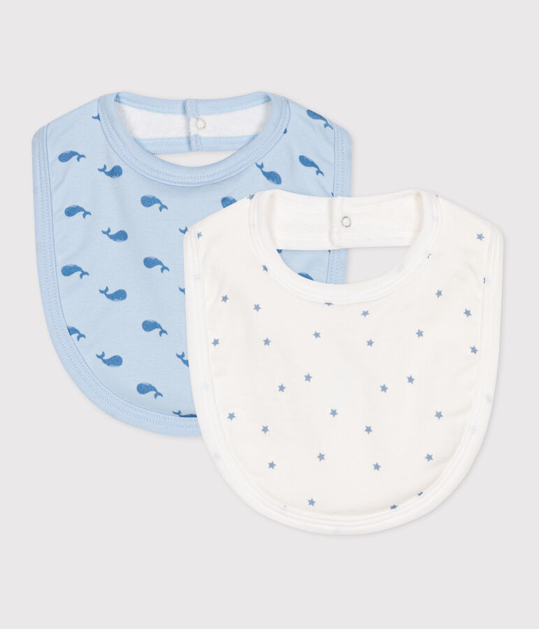 Printed cotton baby bibs - 2-Pack multicolor