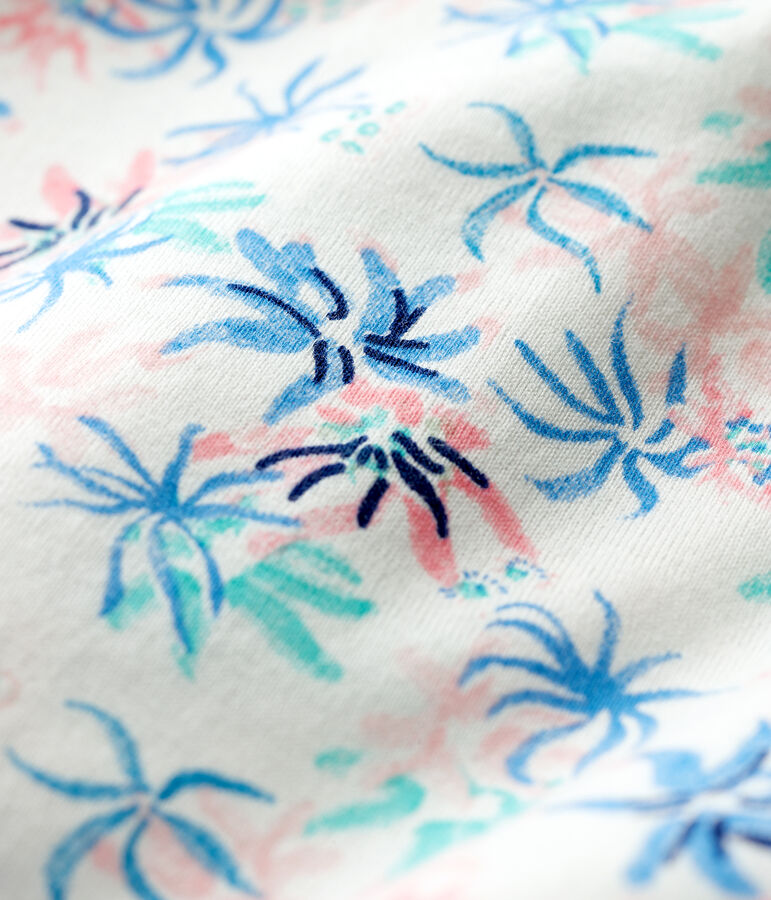 Baby Girls' Fine Jersey Anemone Pattern Playsuit white/multicolor