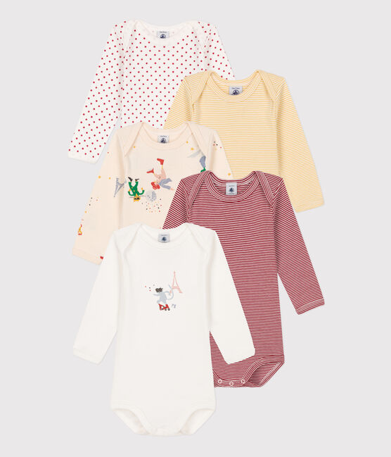 Babies' Paris Themed Long-Sleeved Cotton Bodysuits - 5-Pack variante 1