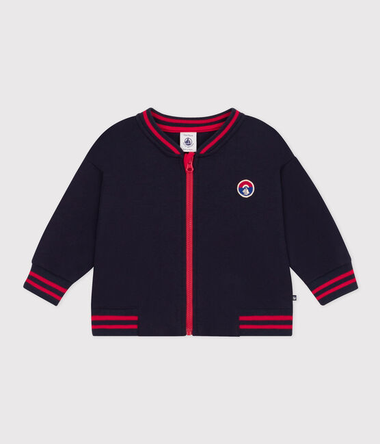 Babies' Thick Jersey Baseball Jacket SMOKING blue