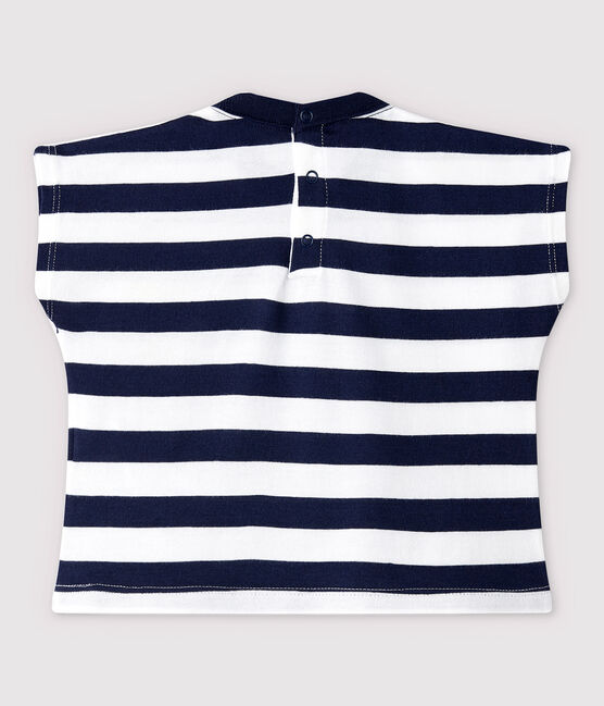 Baby Boys' Short-Sleeved Jersey T-Shirt SMOKING blue/MARSHMALLOW white