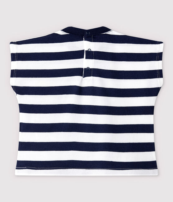 Baby Boys' Short-Sleeved Jersey T-Shirt SMOKING blue/MARSHMALLOW white