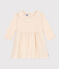 Babies' Long-Sleeved Dual Material Dress AVALANCHE Ecru