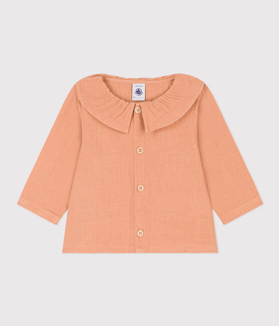 Babies' Long-Sleeved Cotton Gauze Blouse SIENNA pink