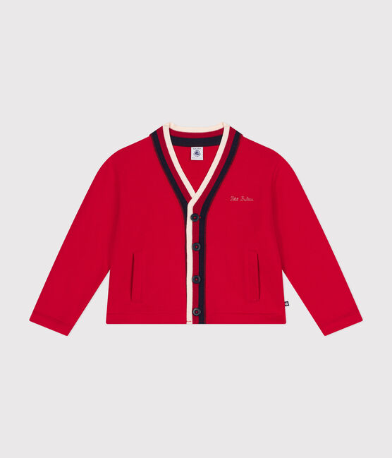 Boys' fleece cardigan CORRIDA red