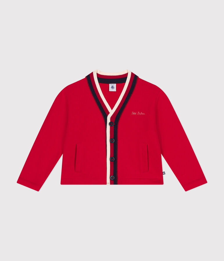 Boys' fleece cardigan red