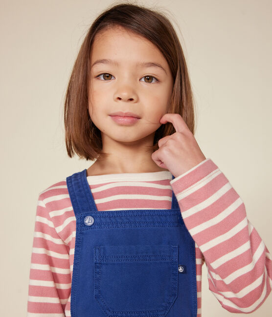 Iconic Breton top in cotton for girls or boys ROSEWOOD pink/AVALANCHE