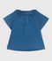 Babies' short-sleeved denim blouse DENIM CLAIR blue
