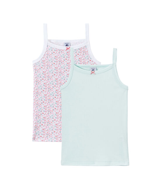 Set of 2 girls' camisoles LOT white