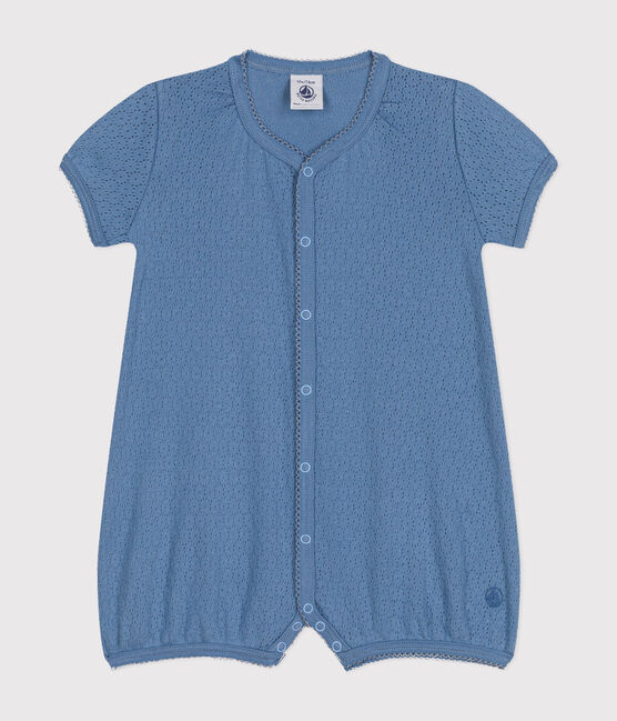 Babies' Openwork Cotton Playsuit BEACH blue