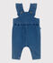 Babies' long-leg elastane denim dungarees BLEU DELAVE blue