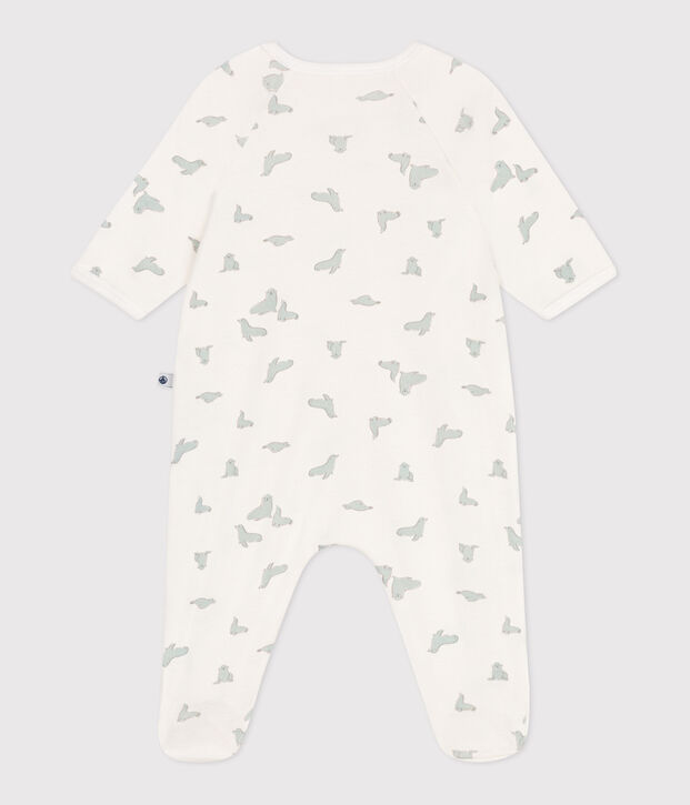 Babies' whale pattern cotton pyjamas white/multicolor