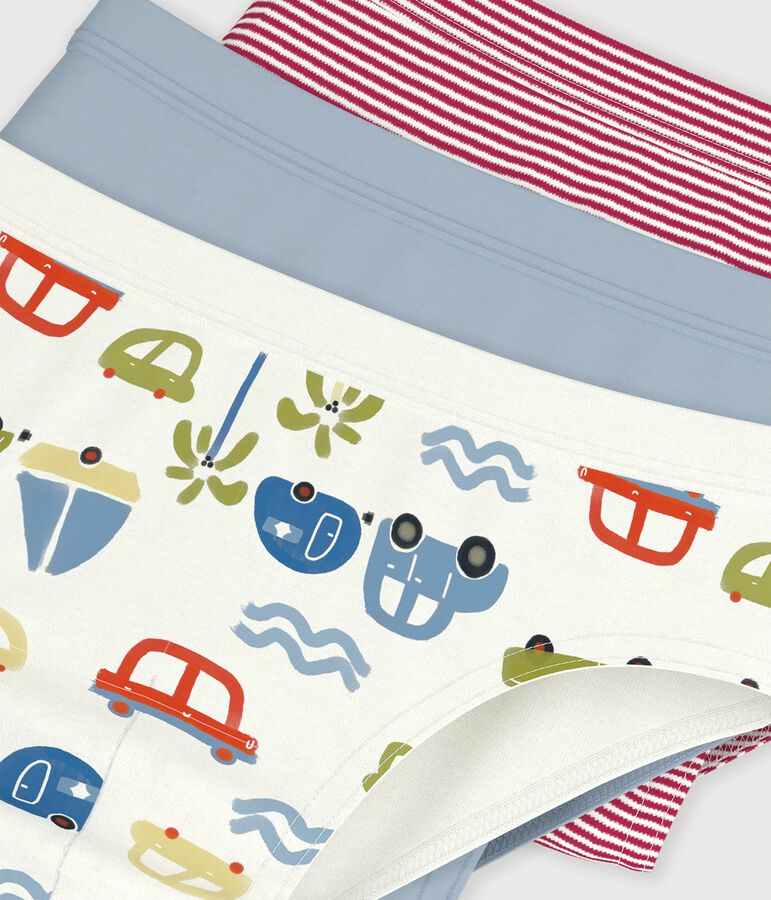 Pack of children's car print cotton briefs multicolor