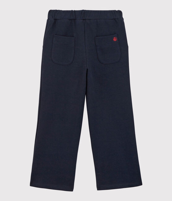 Girls' Cotton Flared Trousers SMOKING blue