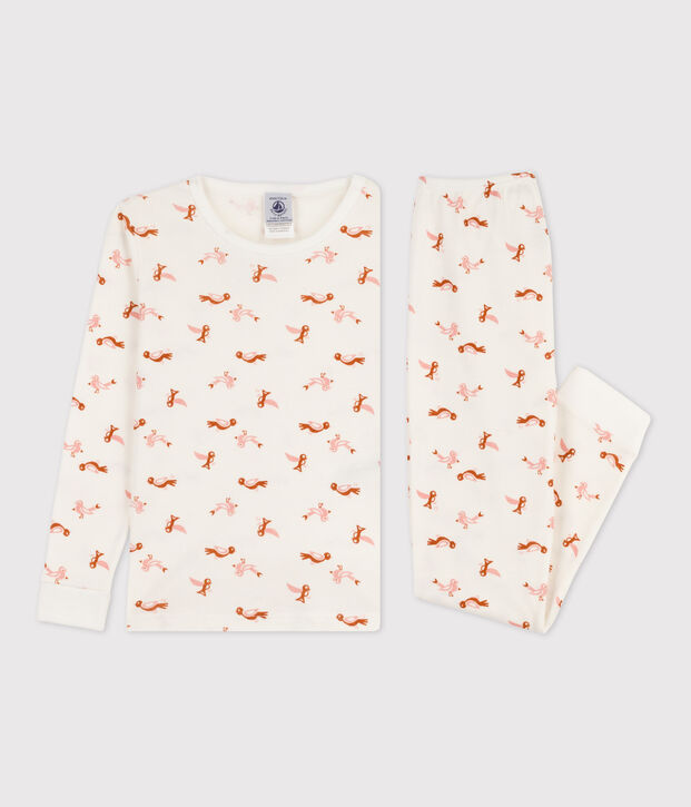 Bird Themed Cotton Snugfit Pyjamas white/multicolor