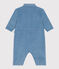 Babies' long, plain overall-style corduroy playsuit ADRIATIC