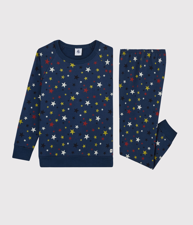 Children's Starry Fleece Pyjamas blue/multicolor