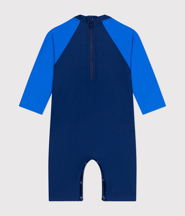 Babies' UV-protect swimming onesie blue/blue