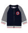 Baby Boys' Zip-Up Tube Knit Cardigan SMOKING blue/MARSHMALLOW CN white