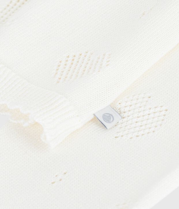 Children's plain cotton cardigan white